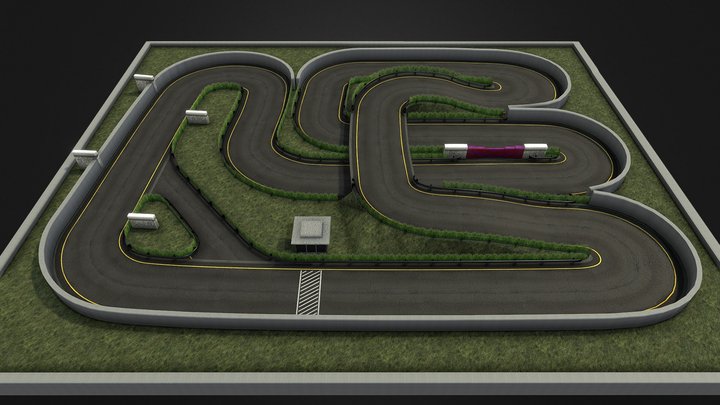 Mini Race Circuit (Super Sprint) Classic Game 3D Model