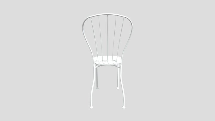 Iron Bistro Patio Chair 3D Model