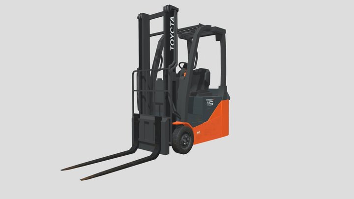 Rigged forklift 3D Model