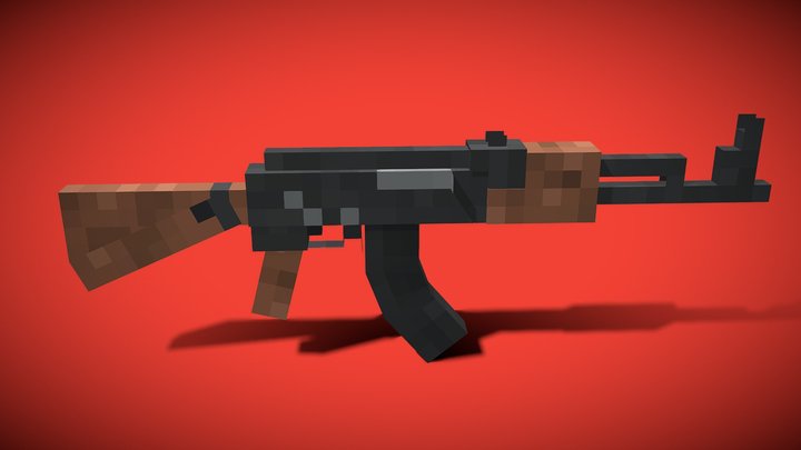 AK-47 - Minecraft 3D Model
