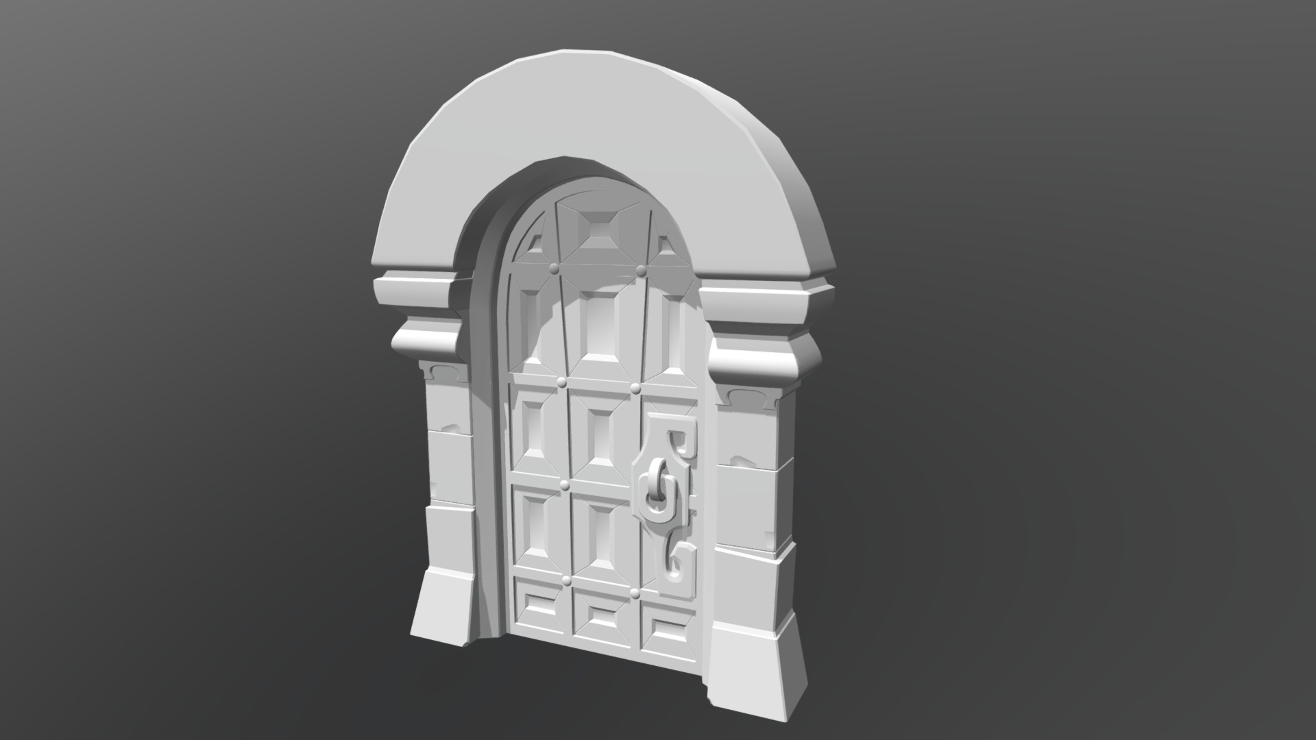 3D model Medieval Door - This is a 3D model of the Medieval Door. The 3D model is about a white robot with a white helmet.