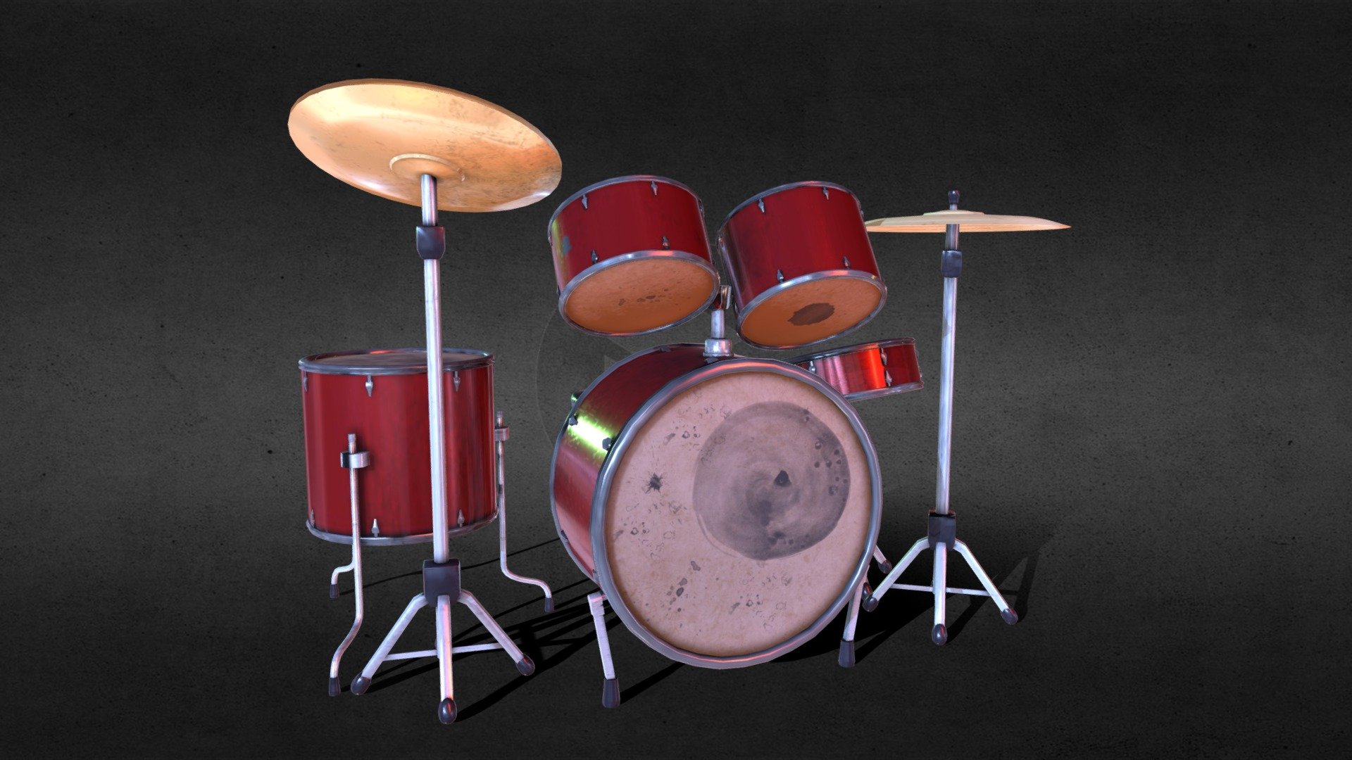 Drumkit - Buy Royalty Free 3D model by ALPHAEMON [807b624] - Sketchfab ...