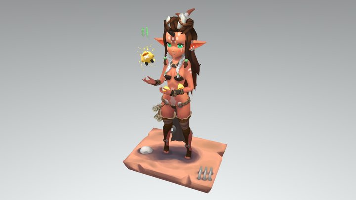 Chibi Barbarian 3D Model
