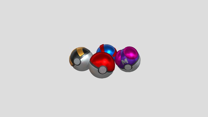 Pokemon balls 3D Model