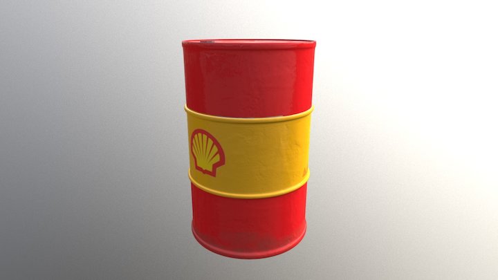 Shell Oil Drum 3D Model