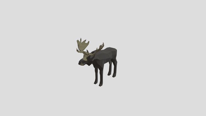 low-poly model of a Moose from the "Taiga" set 3D Model
