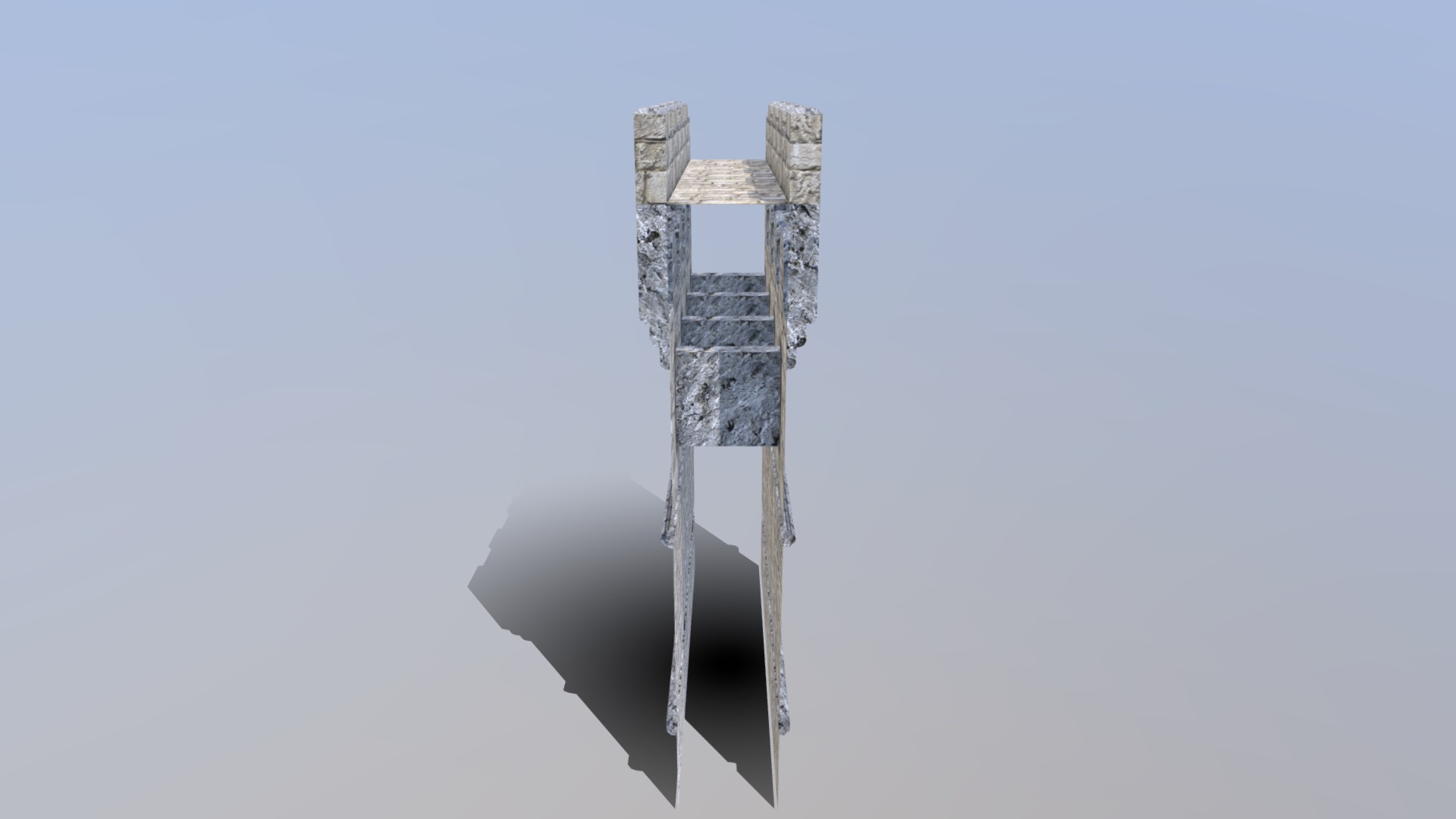 3D model French- Wall - This is a 3D model of the French- Wall. The 3D model is about a tall tower with a ladder.