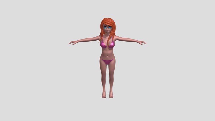 Anime Female Character 3D Model