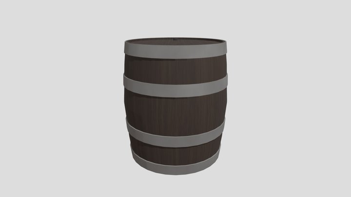 Wooden Barrel 3D Model