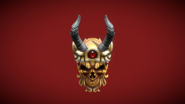 Skull hand painted, stylized pbr 3D Model