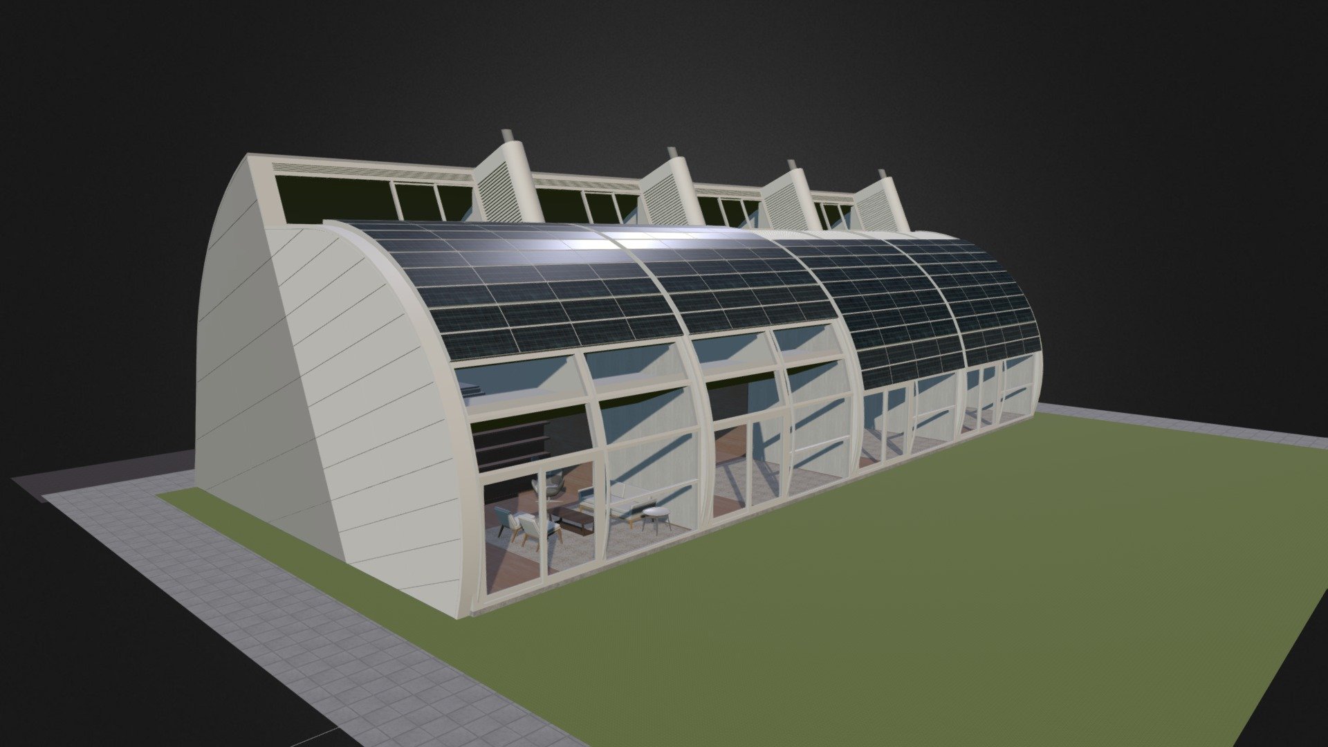 1506 Passive-active solar housing