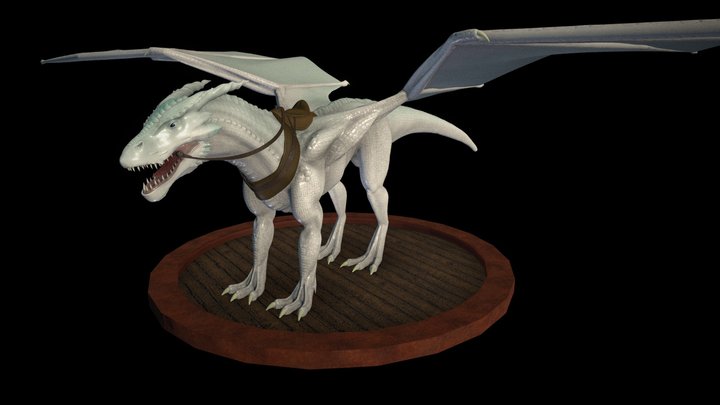 White dragon mount 3D Model