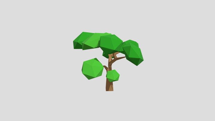 Low poly oak tree 3D Model