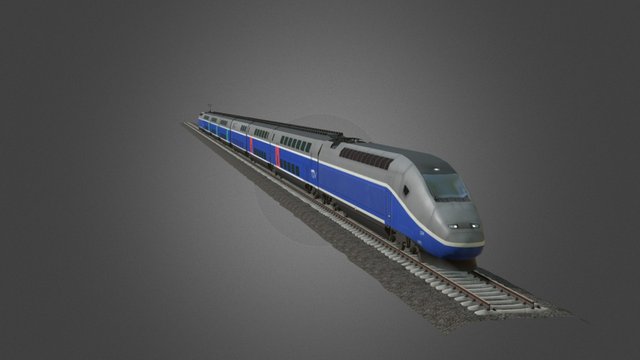 TGV Duplex Train 3D Model