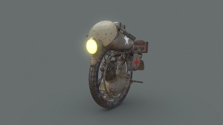 Medic Monobike (texturing challenge). 3D Model