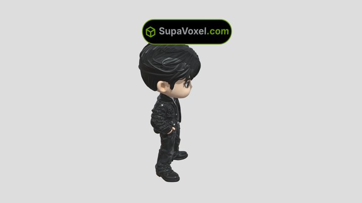 Chibi Man in Leather Jacket Trellis vs SupaVoxel