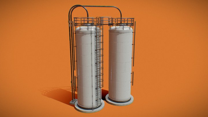 Silo Storage Tanks 3D Model