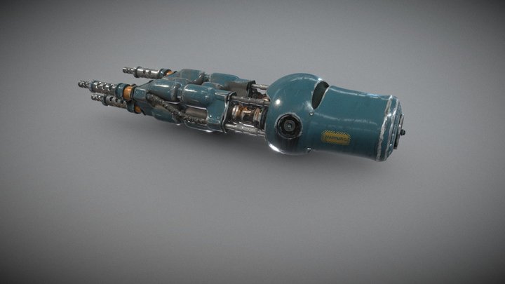 robotic machinegun arm 3D Model