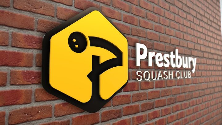 Prestbury Squash Club Signage Mockup 3D Model