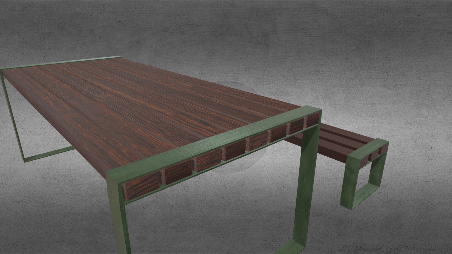 Rustic Dining Table Set made of painted iron