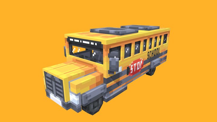 PixelMine | School Bus 3D Model
