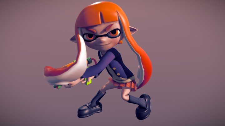 School girl Inkling 3D Model