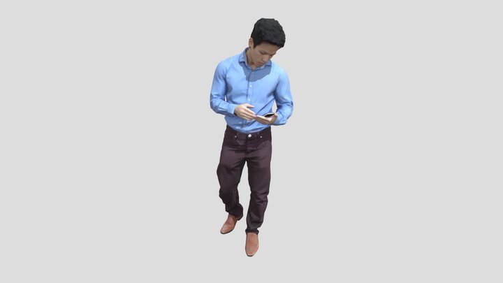 Man With Mobile Phone - Original 3D Model