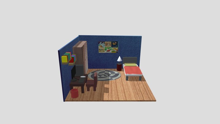 Quarto Low Poly 3D Model