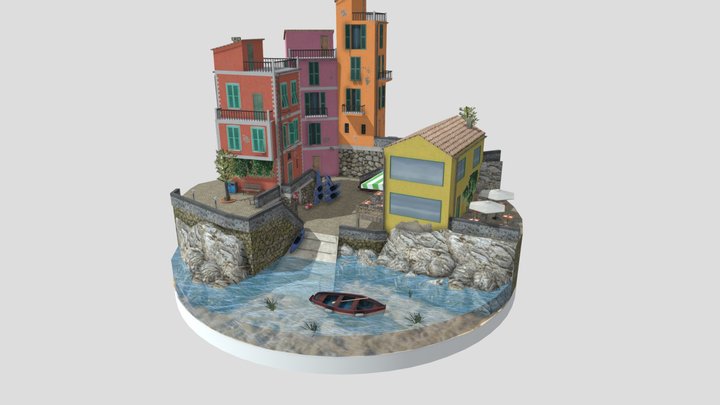 cinque terre cityscene 3D Model