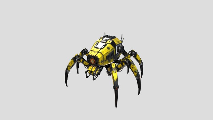 Futuristic Cyberpunk Mechanical Arachnid 3D Model