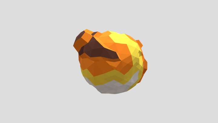 Smartun - Orange Mushroom Planet 3D Model