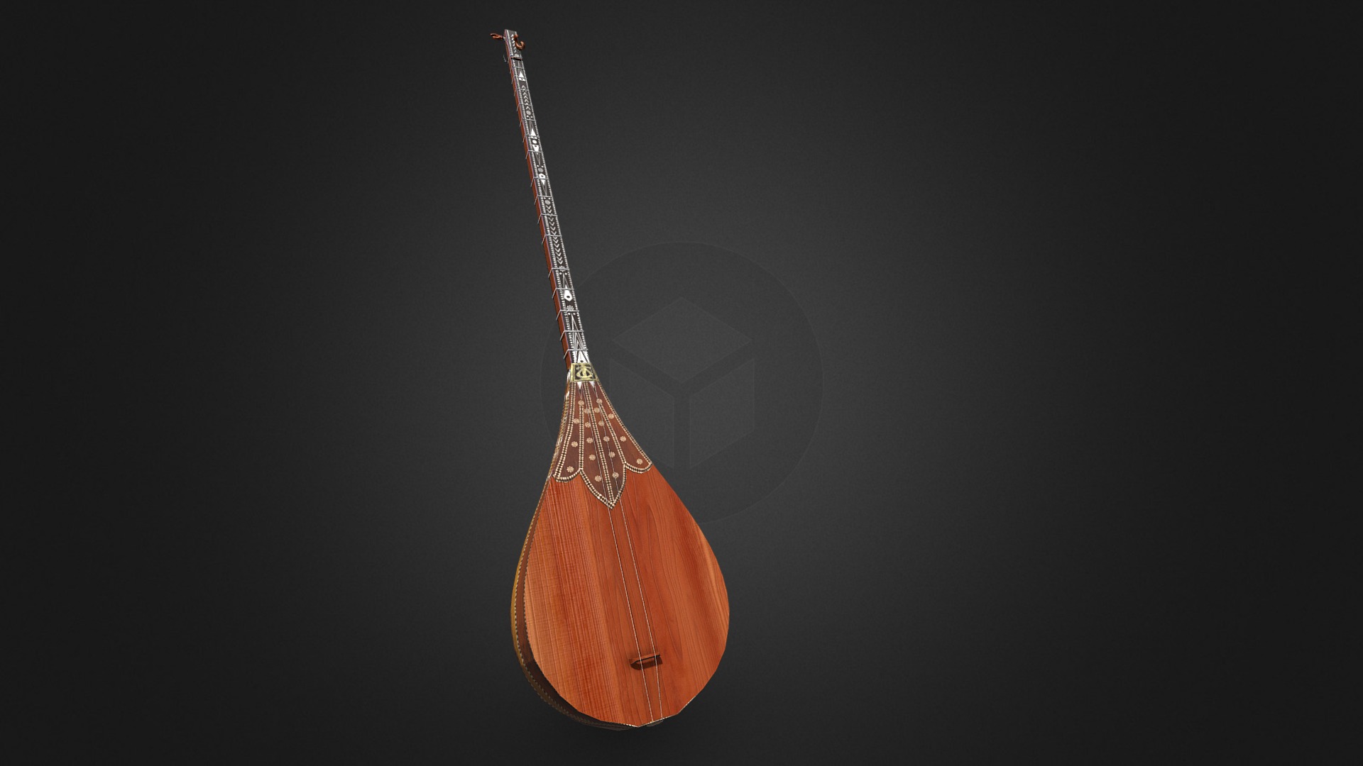 3D model Dutar - This is a 3D model of the Dutar. The 3D model is about a violin with a string.