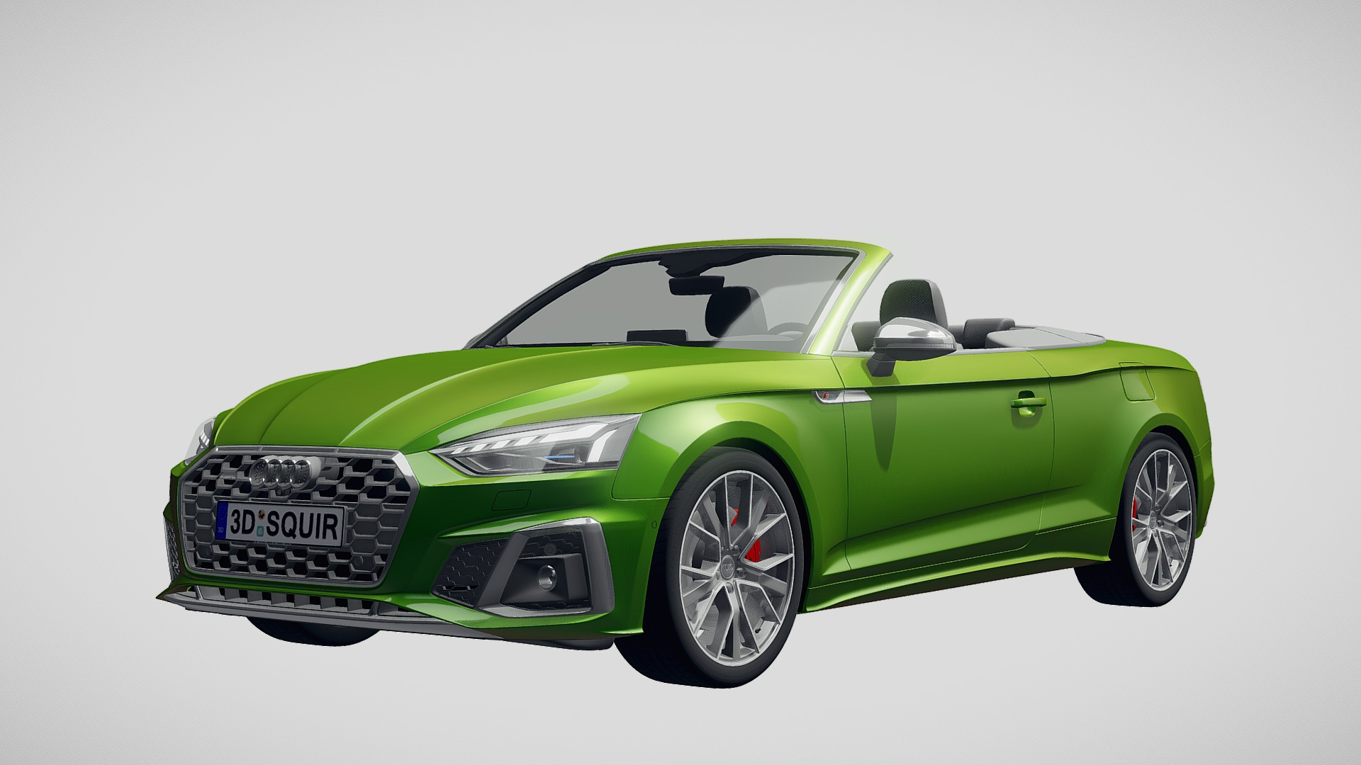 3D model Audi A5 Cabrio S-Line 2020 - This is a 3D model of the Audi A5 Cabrio S-Line 2020. The 3D model is about a green sports car.