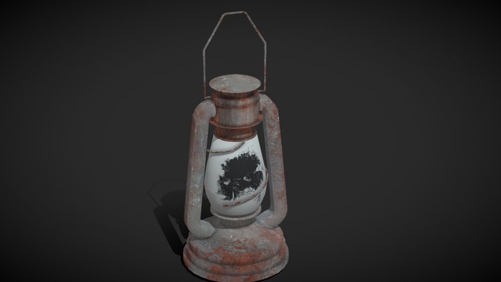 Rusted Old Lamp 3D Model
