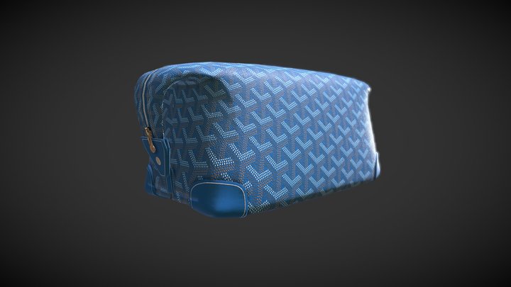 Goyard Bowling 25 Toiletry Bag Blue 3D Model