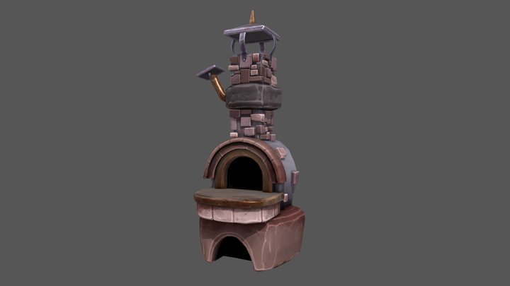 Simple Stylized Oven 3D Model