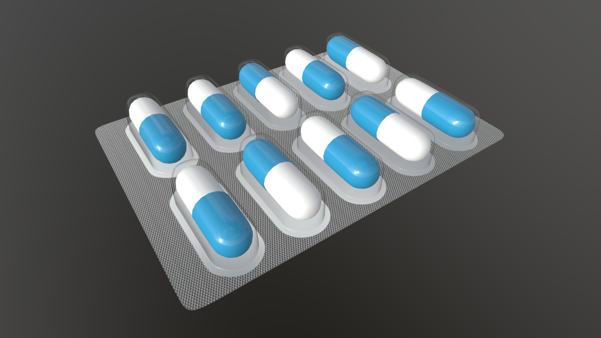 3D model pills in blister 01 - This is a 3D model of the pills in blister 01. The 3D model is about icon.