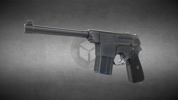 Type-80 Pistol 3D Model