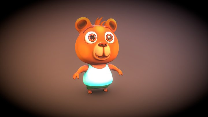 Bear Low Poly model for mobile game 3D Model