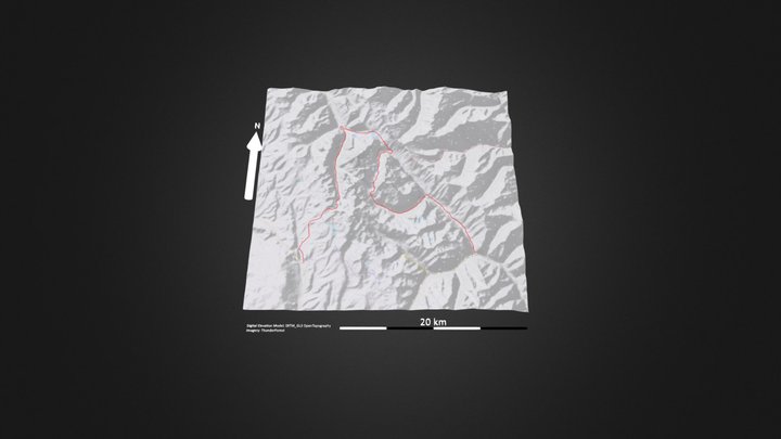 雅拉（温泉线）_等高地图 – Gratis 3D-model STL