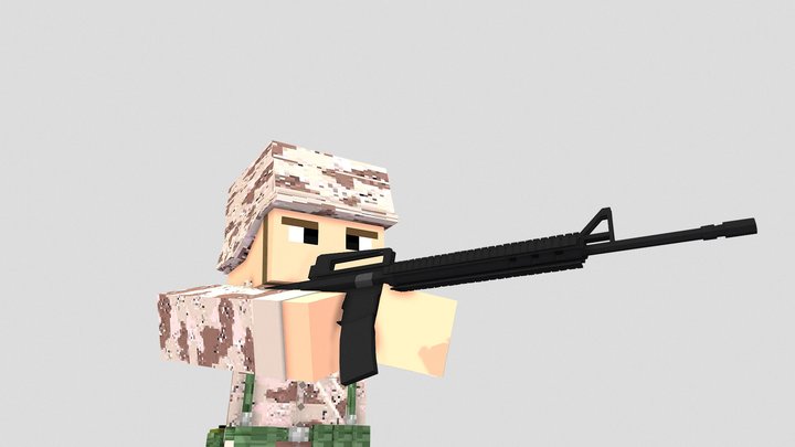Us Infantry 3D Model