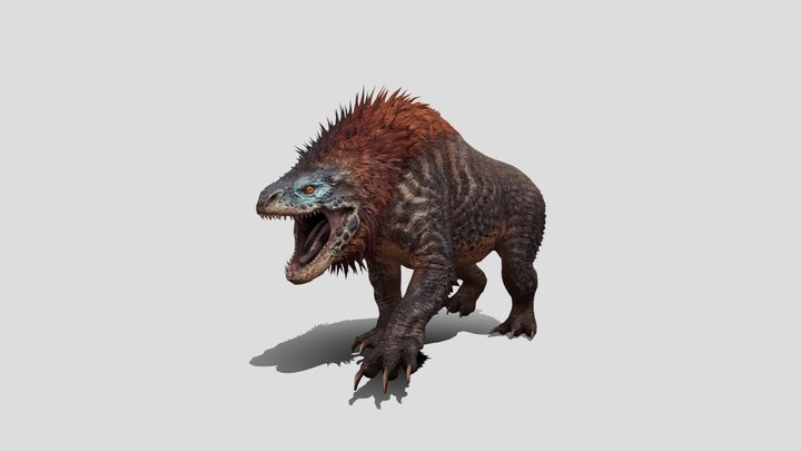 low poly monster dragon realistic