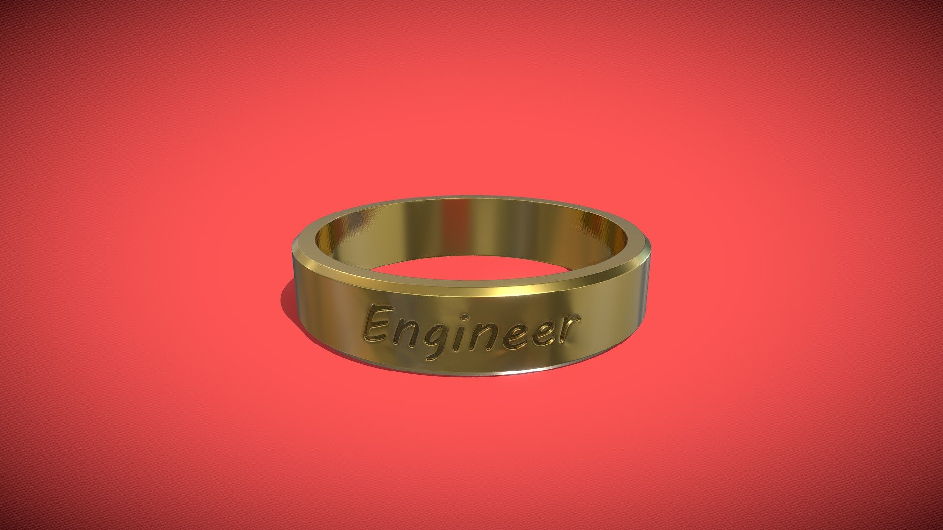 Engineer Ring Gold Buy Royalty Free 3D model by Sandeep Choudhary