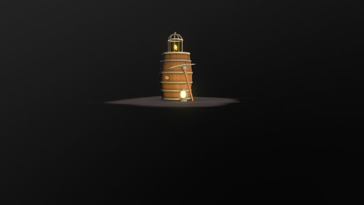 Hand Painted Mine 3D Model