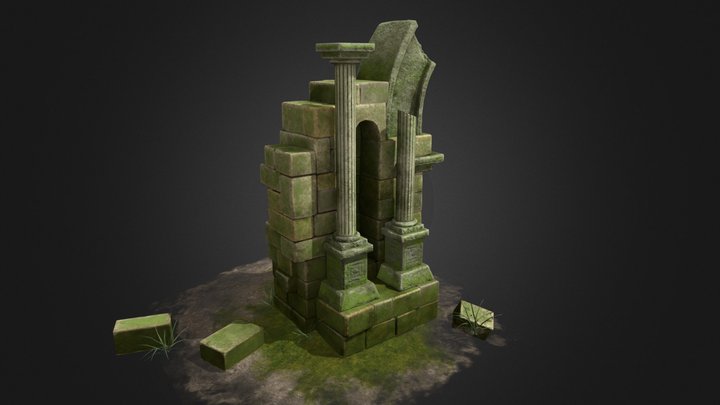 Ruin Triumphal Arch Mod 3D Model