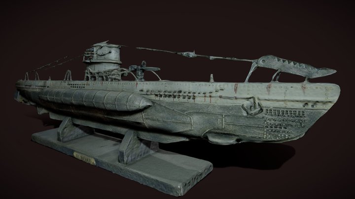 PhotoScaned U-Boat Miniature 3D Model