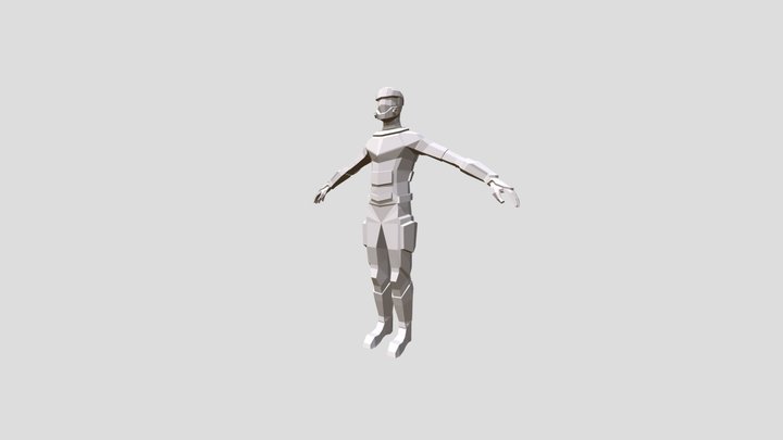 Low Poly Sci-fi Soldier 3D Model