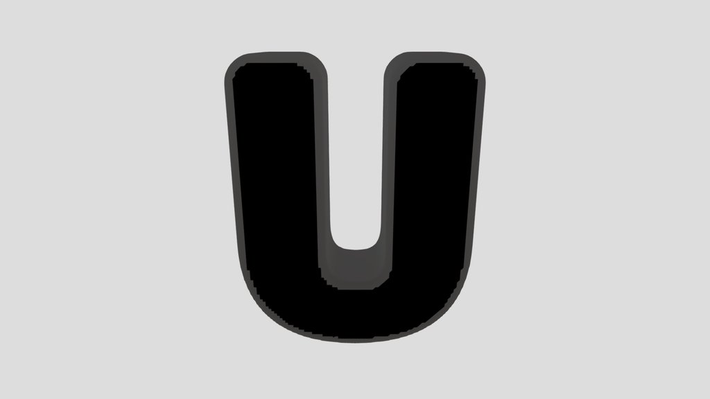 U Letter Of Alphabet Stone Carved