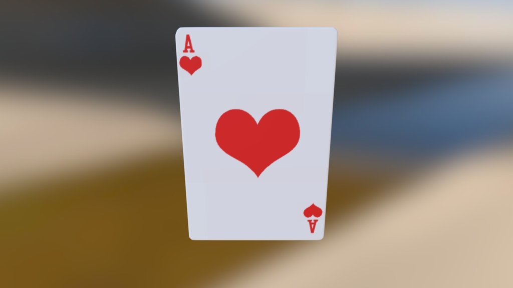 Ace Of Hearts Playing Card Download Free 3d Model By Mas198462 [80c4f13] Sketchfab