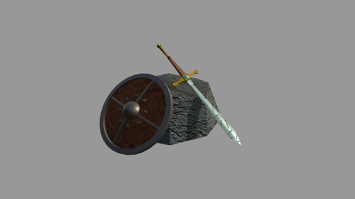Espada e escudo-Versão 2 3D Model